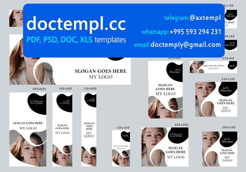 # beauty club editable banner template set of 13 PSD