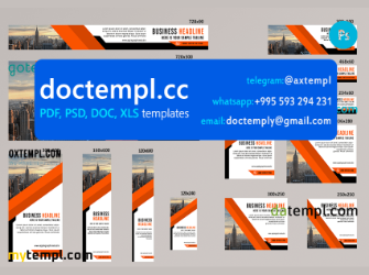 # big box editable banner template set of 13 PSD