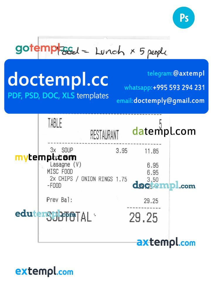 CHAPELBANK HOTEL payment check PSD template