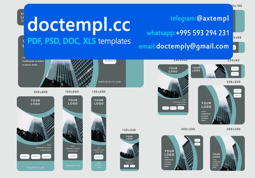 # city mode editable banner template set of 13 PSD