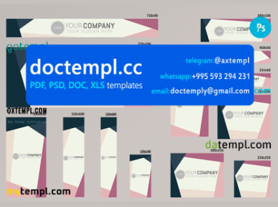 # color frame editable banner template set of 13 PSD