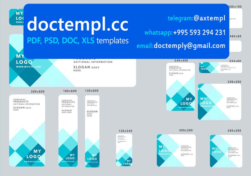 # cubistic editable banner template set of 13 PSD