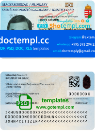 Hungary ID template in PSD format, fully editable