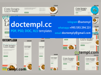 # hyperfood editable banner template set of 13 PSD