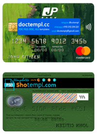 Japan Post bank mastercard, fully editable template in PSD format