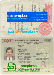 Paraguay passport template in PSD format