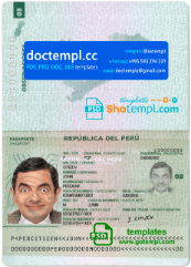 Peru passport template in PSD format, fully editable