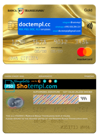 Romania Banca Transilvania bank mastercard gold, fully editable ...