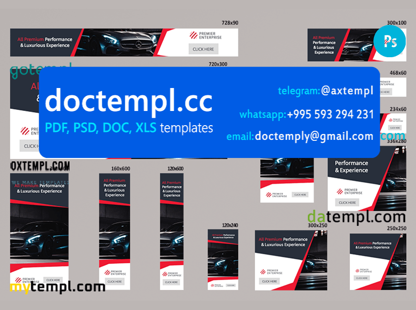 # speed gains editable banner template set of 13 PSD