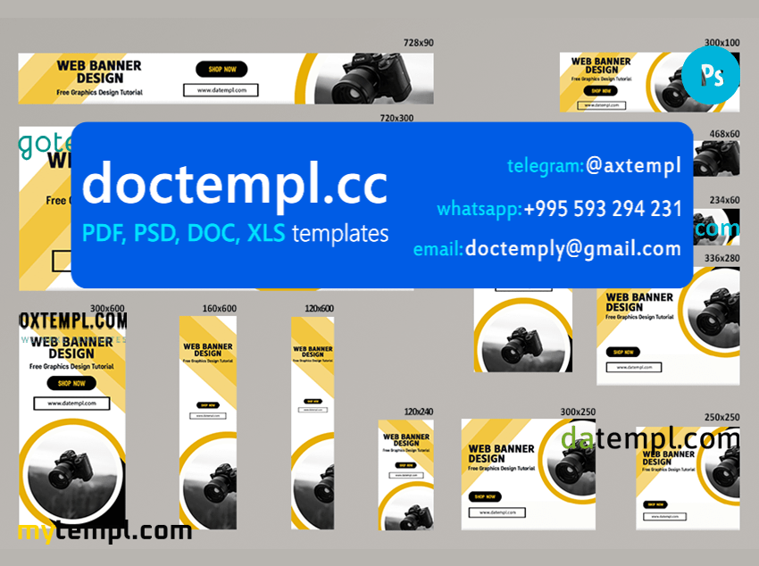 # visual lab editable banner template set of 13 PSD