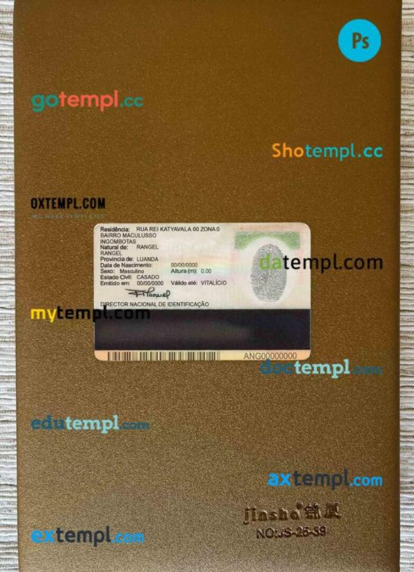 Angola ID card PSD files, scan look and photographed image, 2 in 1 - Image 2