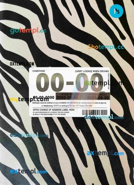 Australia Victoria state driving license PSD files, scan look and photographed image, 2 in 1 - Image 2