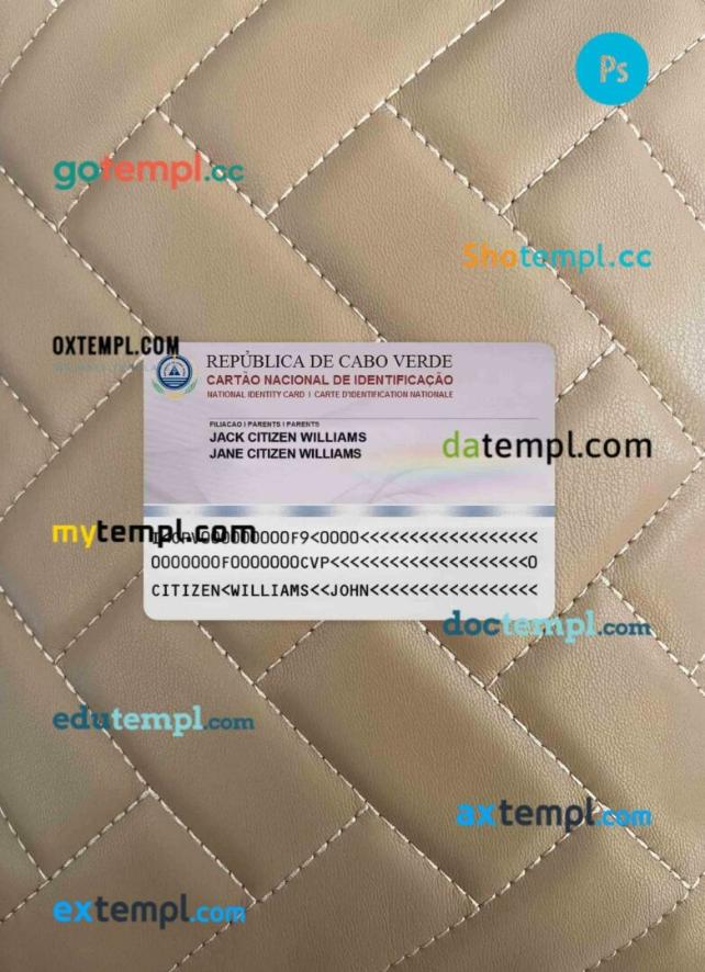 Cabo Verde ID card editable PSD files, scan look and photo-realistic look, 2 in 1 - Image 2