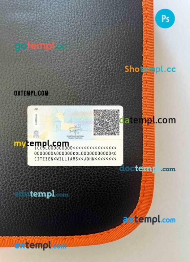 Colombia ID card editable PSD files, scan look and photo-realistic look, 2 in 1 (2020-present) - Image 2