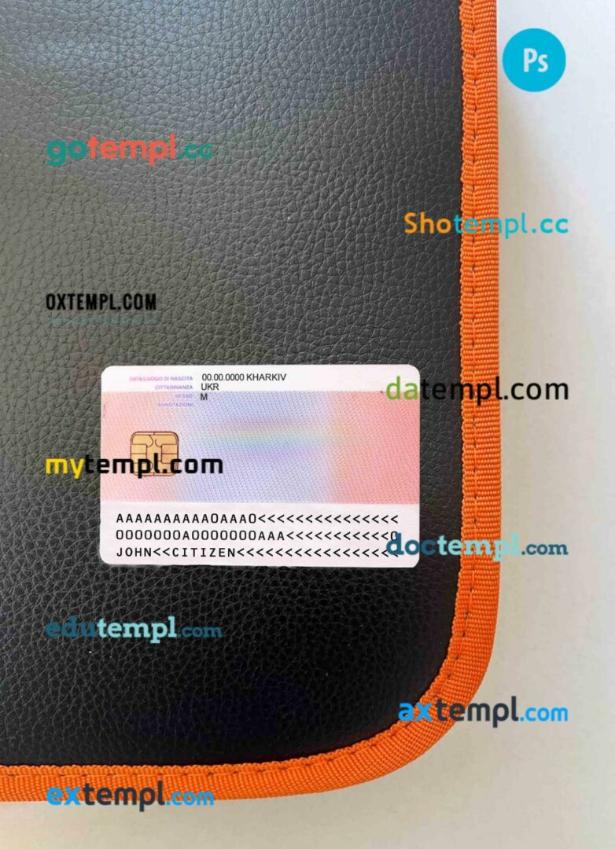 Italy residence permit card (soggiorno) editable PSD files, scan and photo taken image, 2 in 1 - Image 2