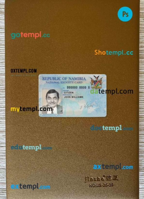 Namibia ID card editable PSD files, scan and photo taken image, 2 in 1