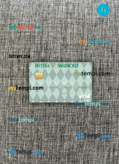 Italy Intesa Sanpaolo visa debit card PSD scan and photo-realistic ...