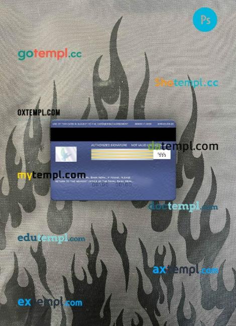Nepal Bank Nepal visa classic card PSD scan and photo-realistic snapshot, 2 in 1 - Image 2