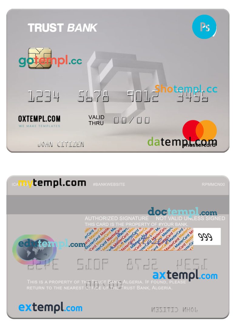 Algerian Trust Bank Algéria mastercard example in PSD format