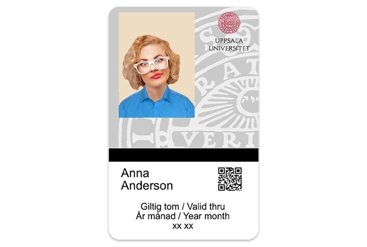 Uppsala University vertical Student ID template in PSD format