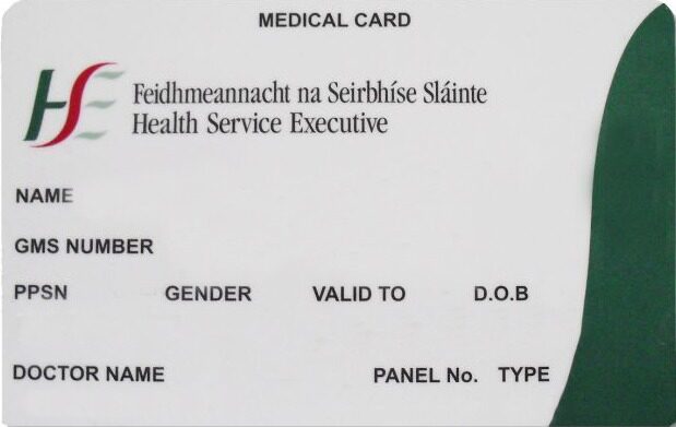 Ireland Health Service Executive medical card template in PSD format