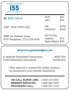 San Marino health insurance card template in PSD format