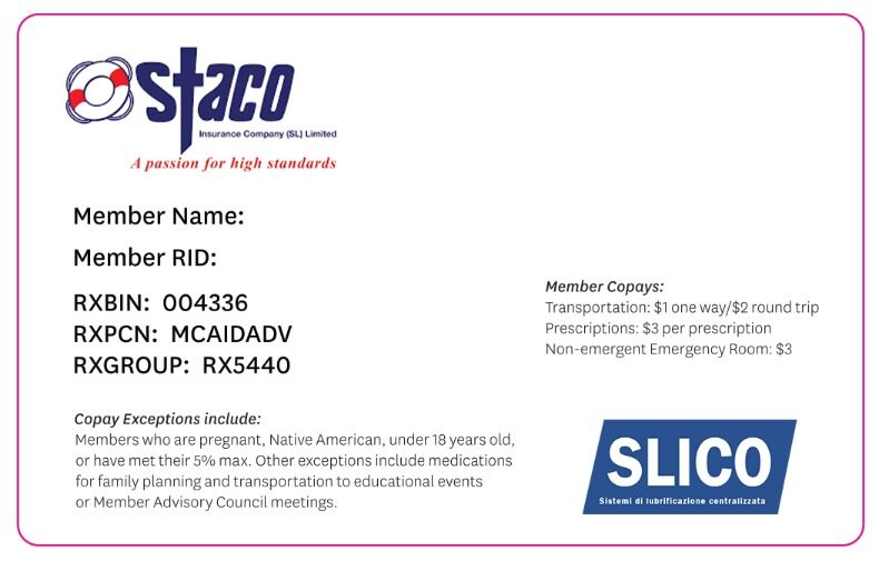 Sierra Leone health insurance card template in PSD format