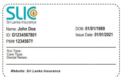 Sri Lanka health insurance card template in PSD format